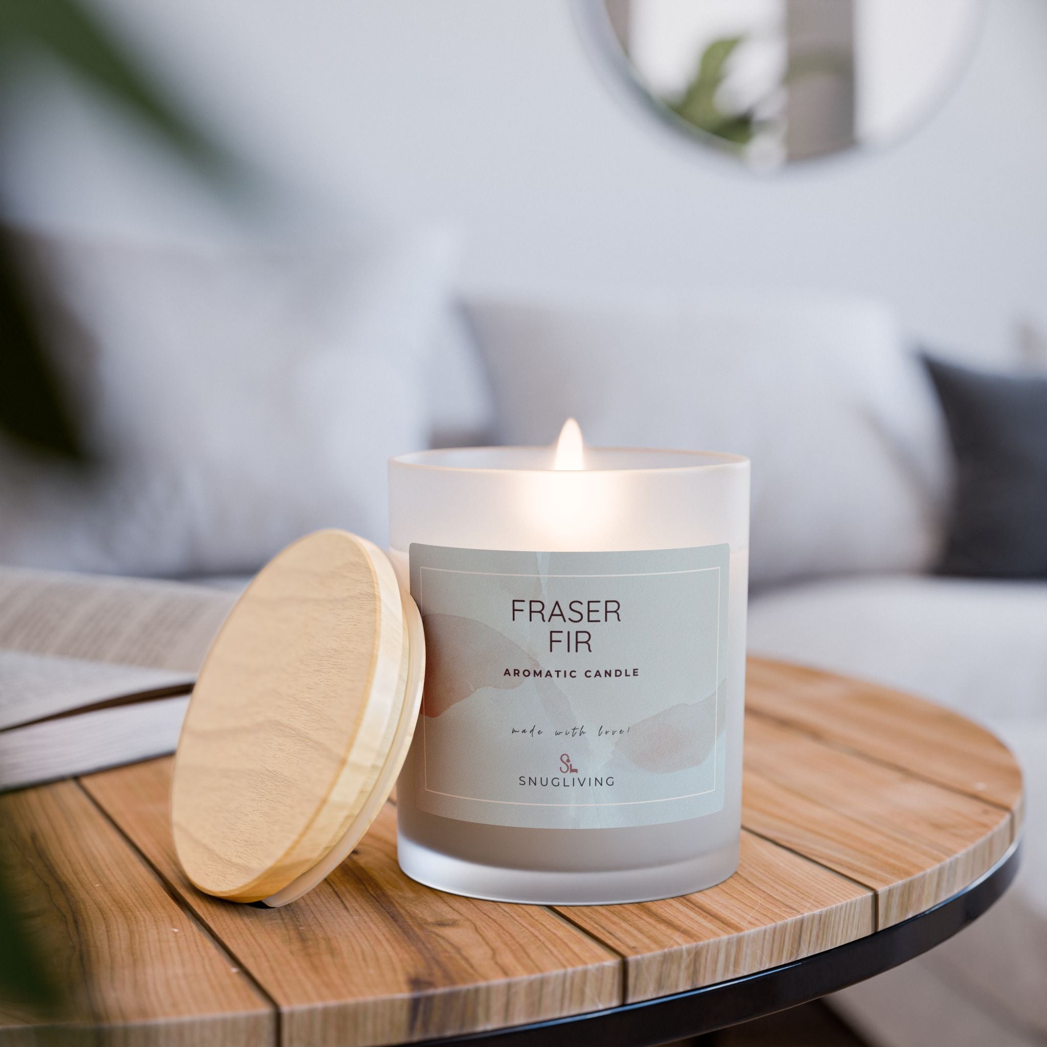SnugLiving Aromatic/Scented Glass Candle, 11oz : Fraser Fir