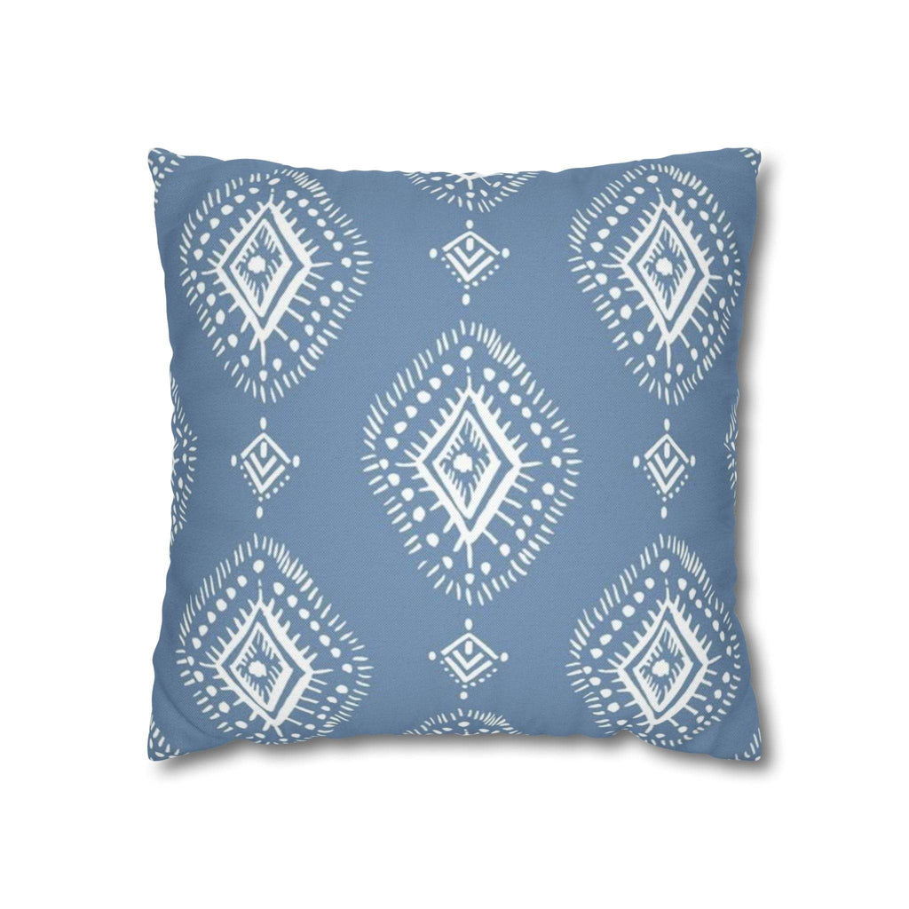 Cushion Cover, Throw pillow Case for Couch (Single Piece) : Azure & White Pattern - SnugLiving
