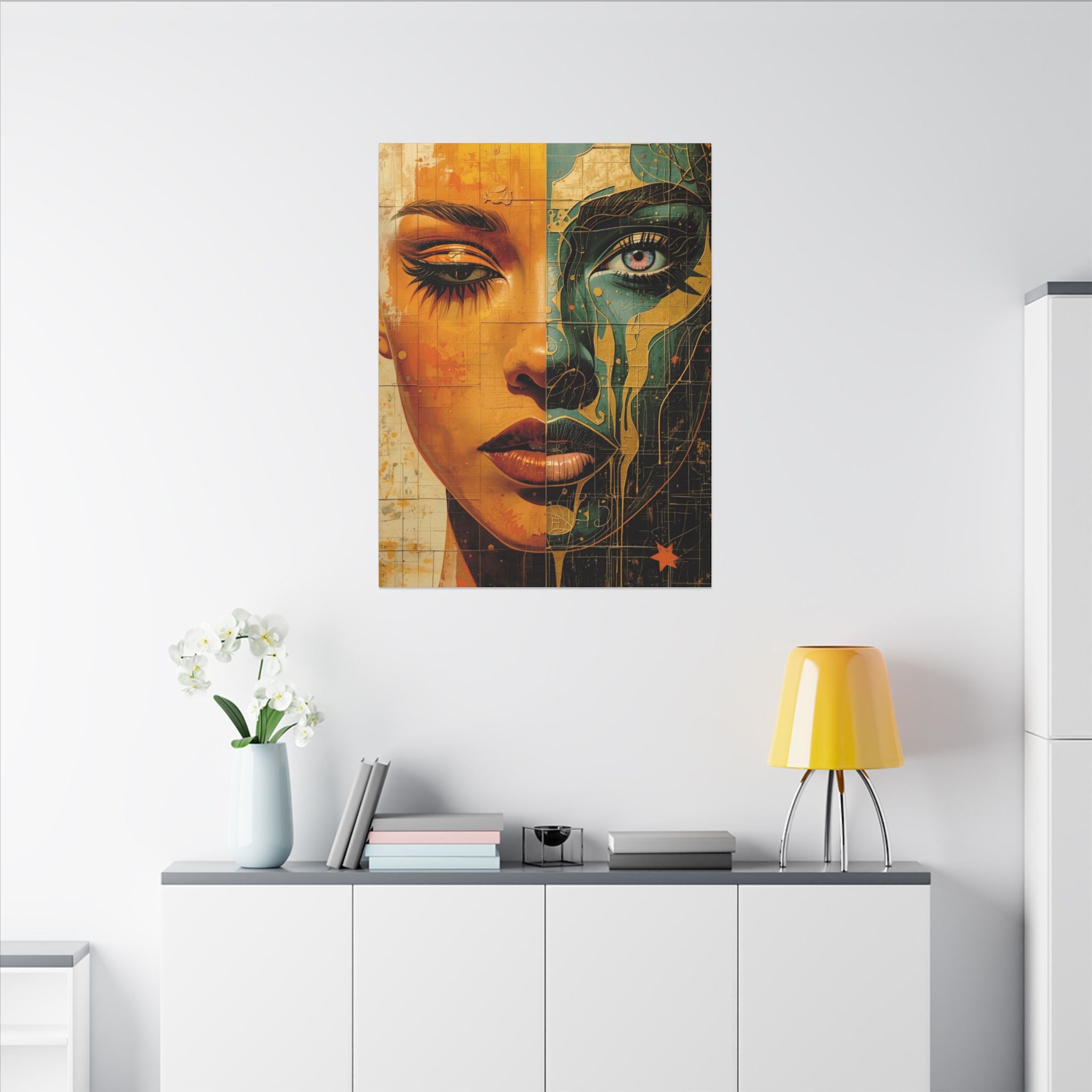 Premium Eco-Friendly Canvas Wall Art for Home Decor | Dual Face Abstract Portrait