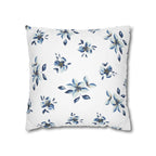 Two Way Cushion Cover, Throw pillow Case for Couch (Single Piece): Blue & White Floral - SnugLiving