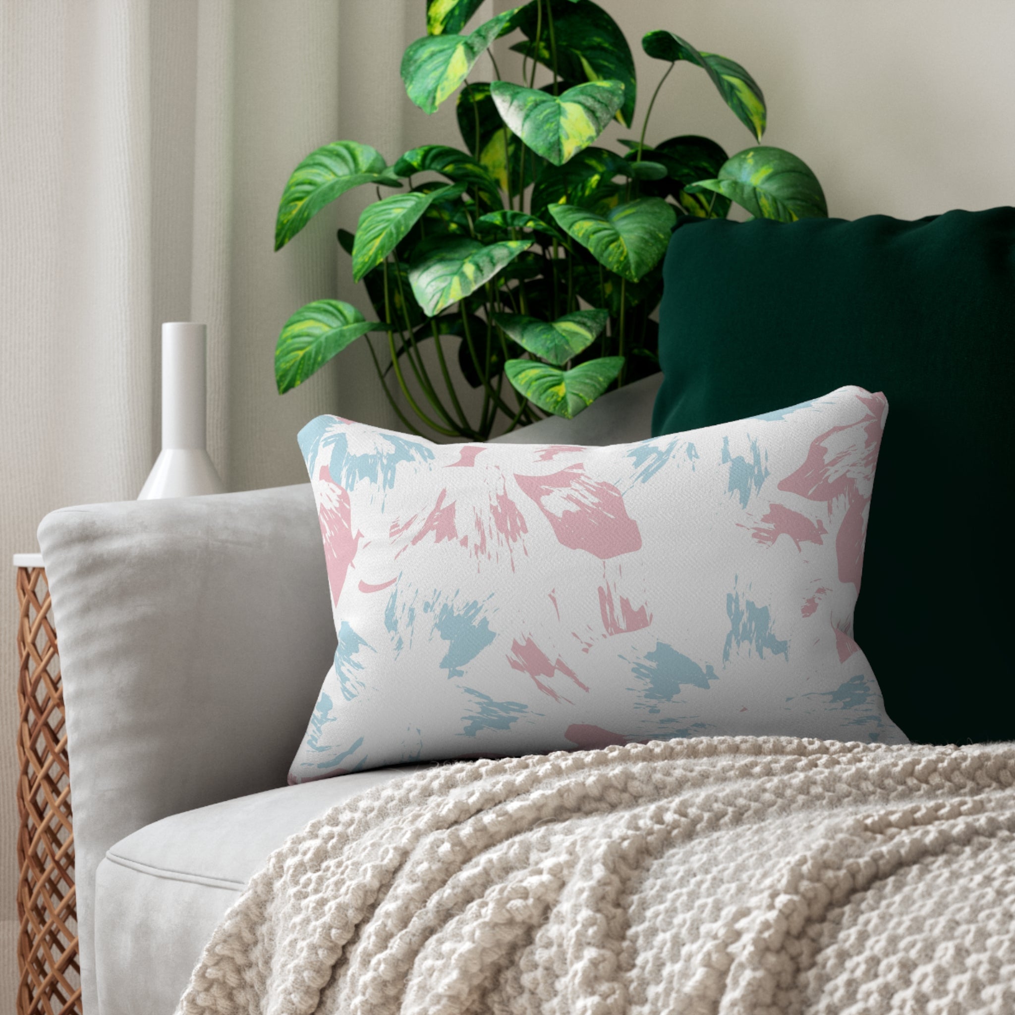 Lounge Pillow, Throw Pillow with Fillers/Insert (Single Piece) : Pink & Blue