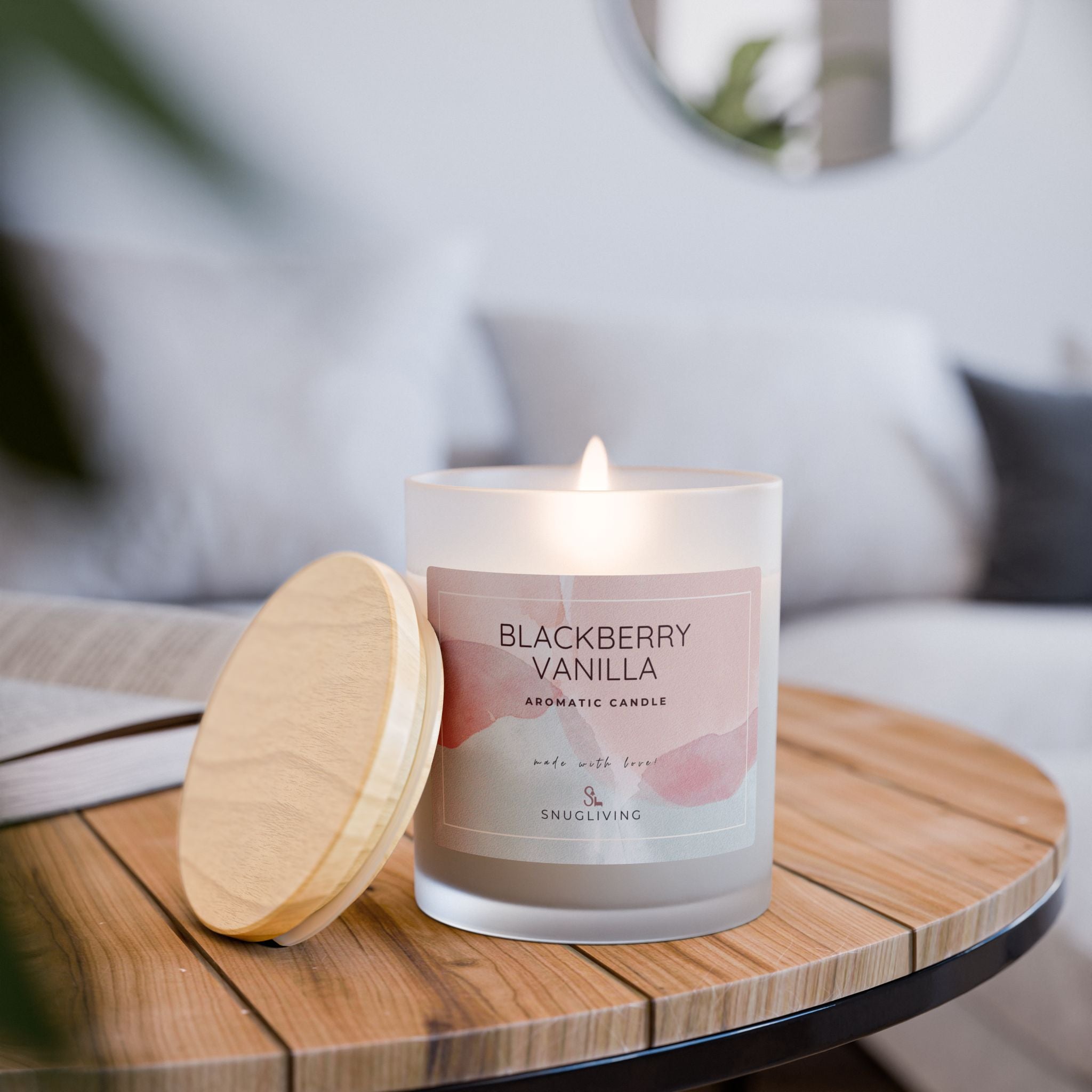 SnugLiving  Aromatic/Scented Glass Candle, 11oz : Blackberry Vanilla