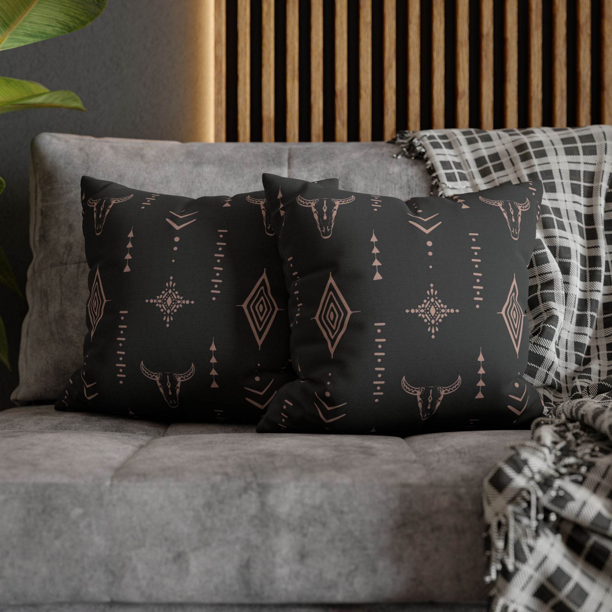 Cushion Cover, Throw pillow Case for Couch ( Single Piece) : Charcoal Black - SnugLiving