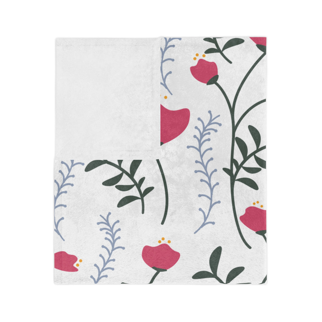 Microfiber Blanket | Soft Throw for Home Decor - White & Crimson