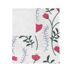 Microfiber Blanket | Soft Throw for Home Decor - White & Crimson - SnugLiving