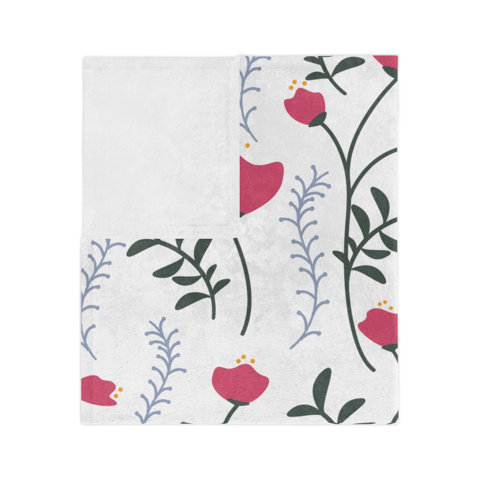 Microfiber Blanket | Soft Throw for Home Decor - White & Crimson