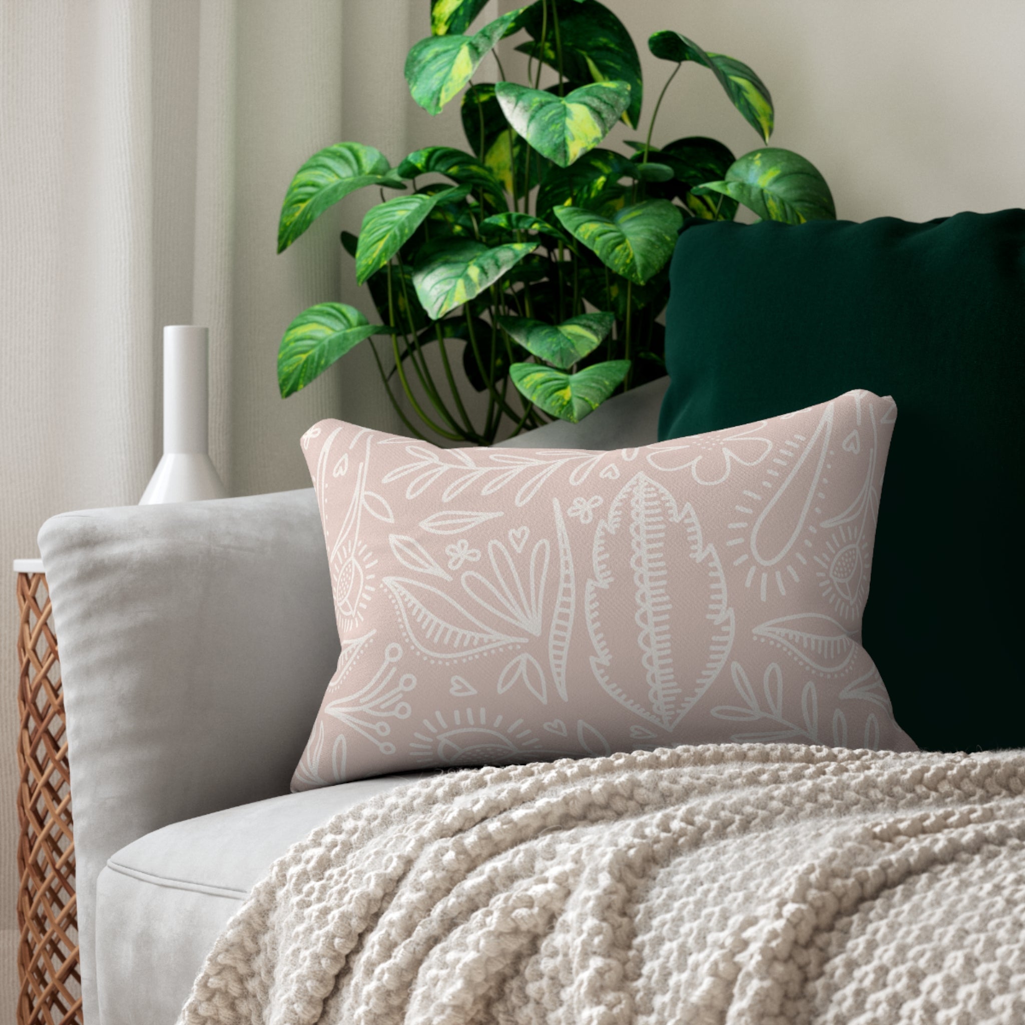 Lounge Pillow, Throw Pillow with Fillers/Insert (Single Piece) : Baby Pink