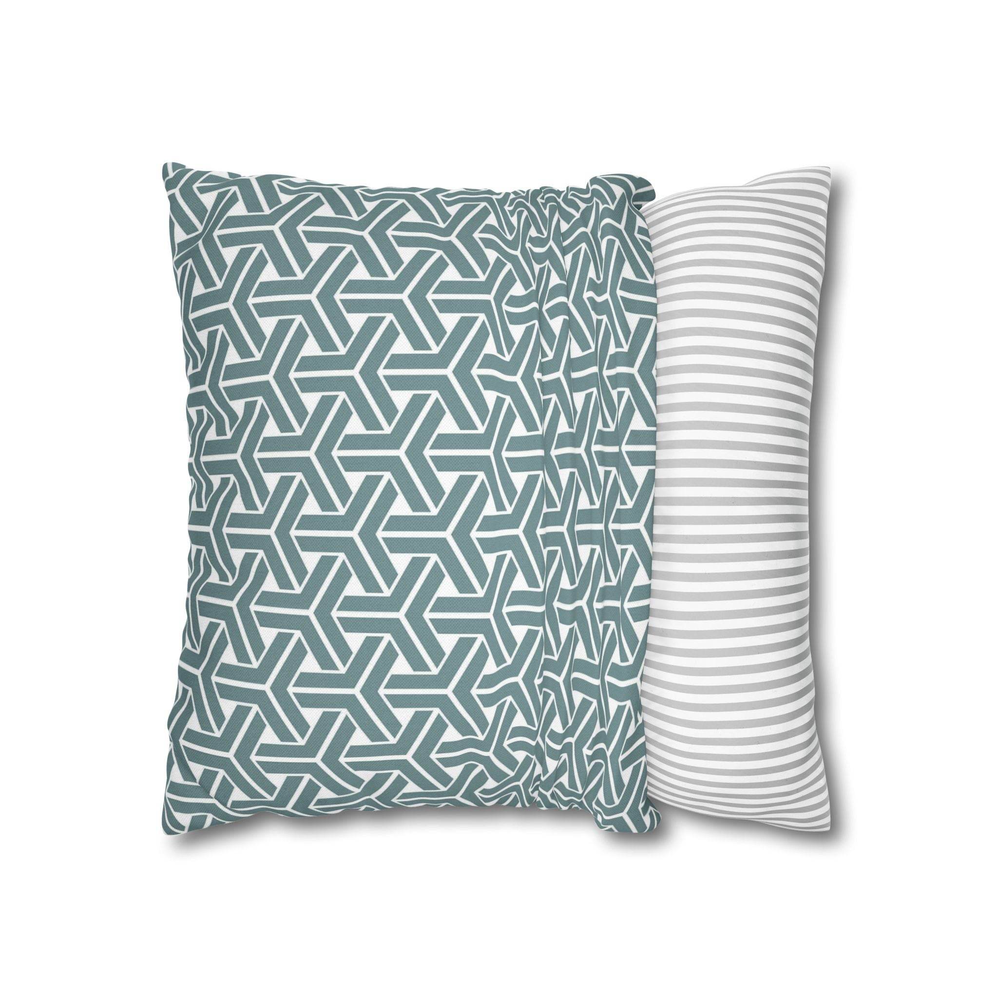 Cushion Cover, Throw pillow Case for Couch (Single Piece) : Patterned Grey Azure - SnugLiving