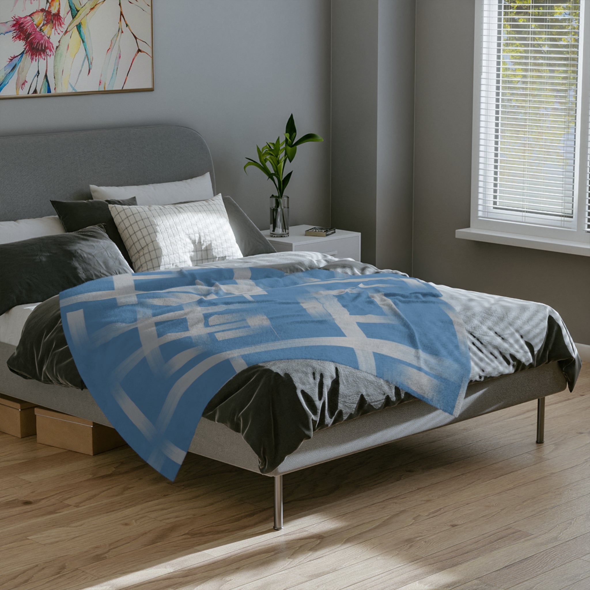 Microfiber Blanket | Soft Throw for Home Decor - Blue