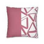 Two Way Cushion Cover, Throw pillow Case for Couch (Single Piece) : Crimson & White - SnugLiving