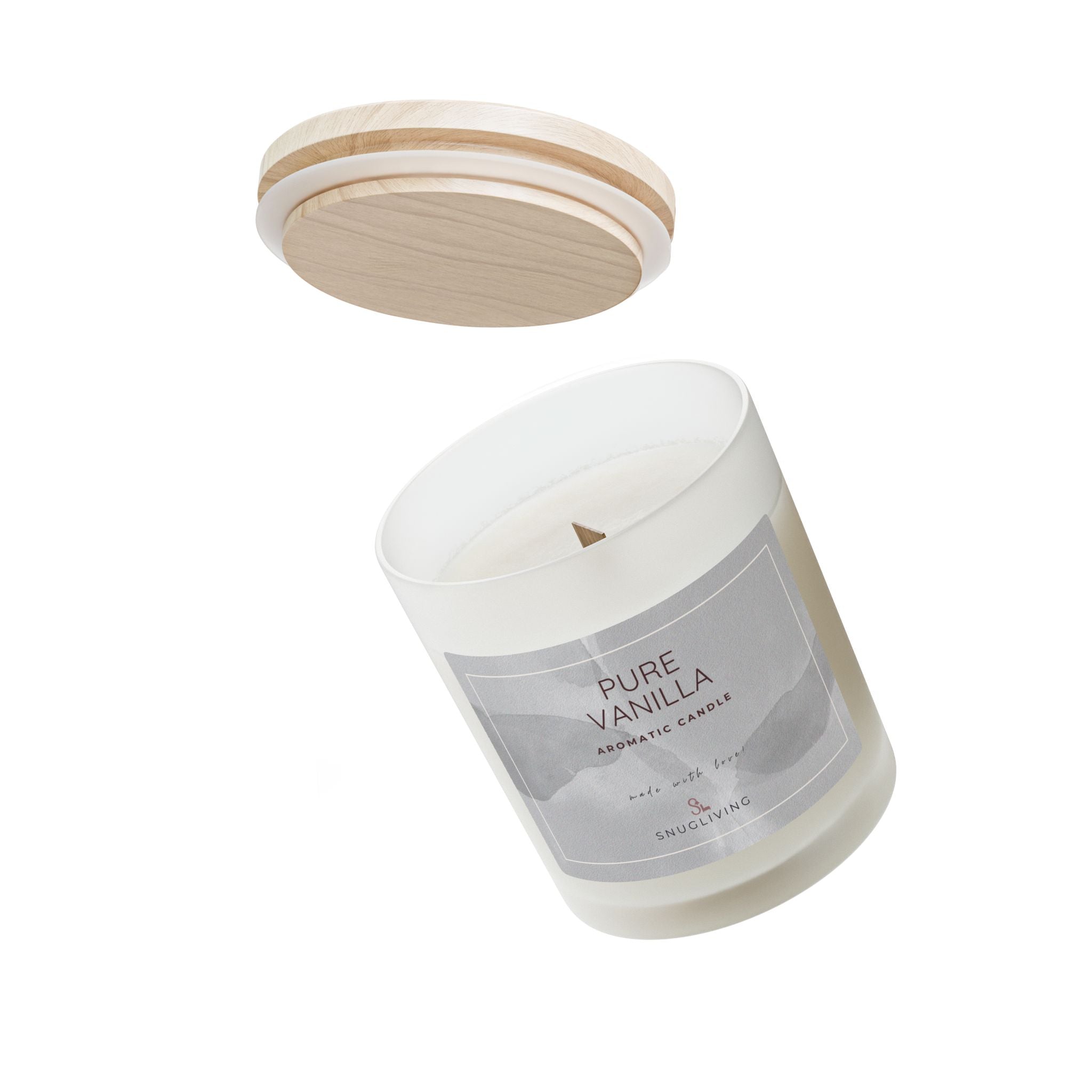 SnugLiving Aromatic/Scented Glass Candle, 11oz : Pure Vanilla