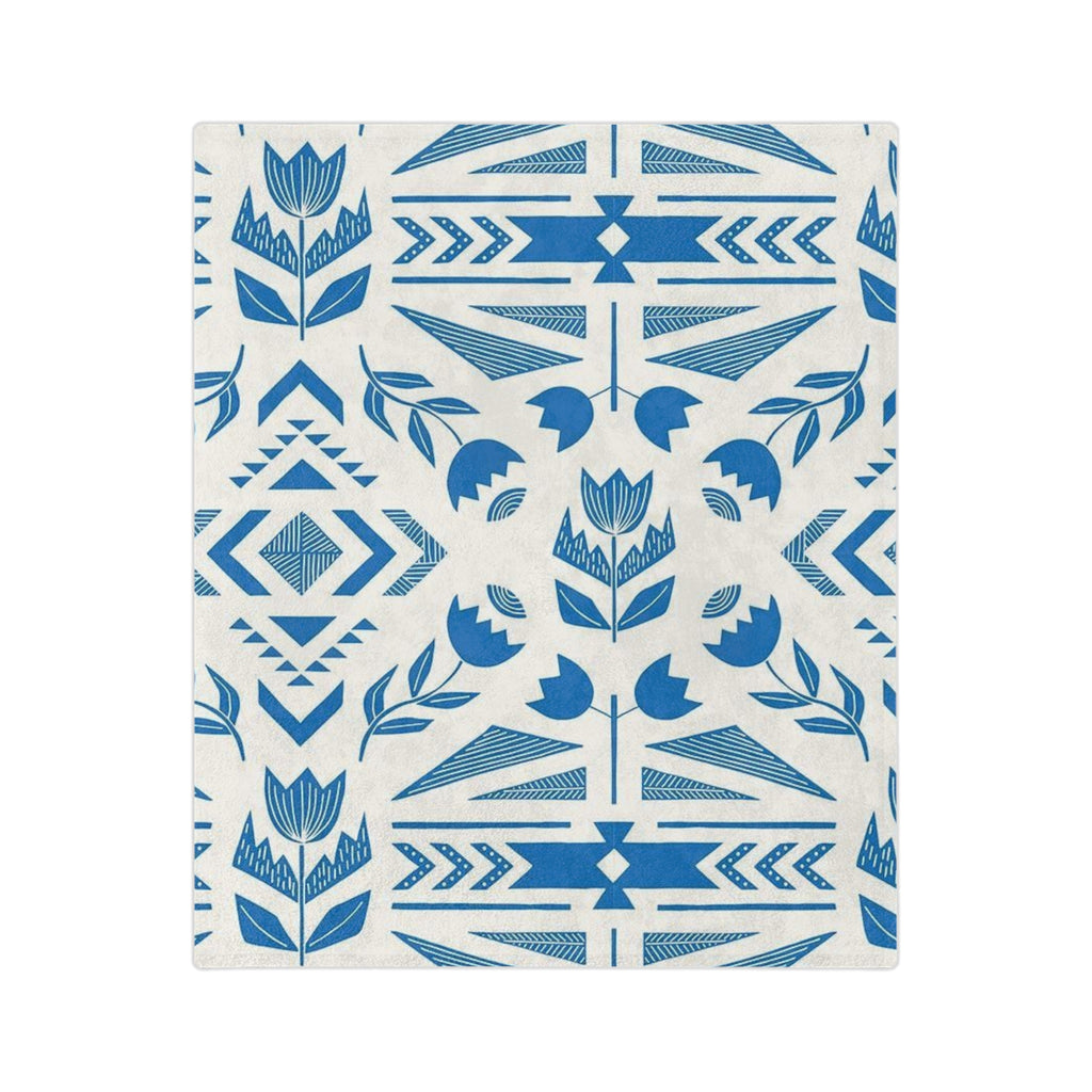 Microfiber Blanket | Soft Throw for Home Decor - Blue and White Floral