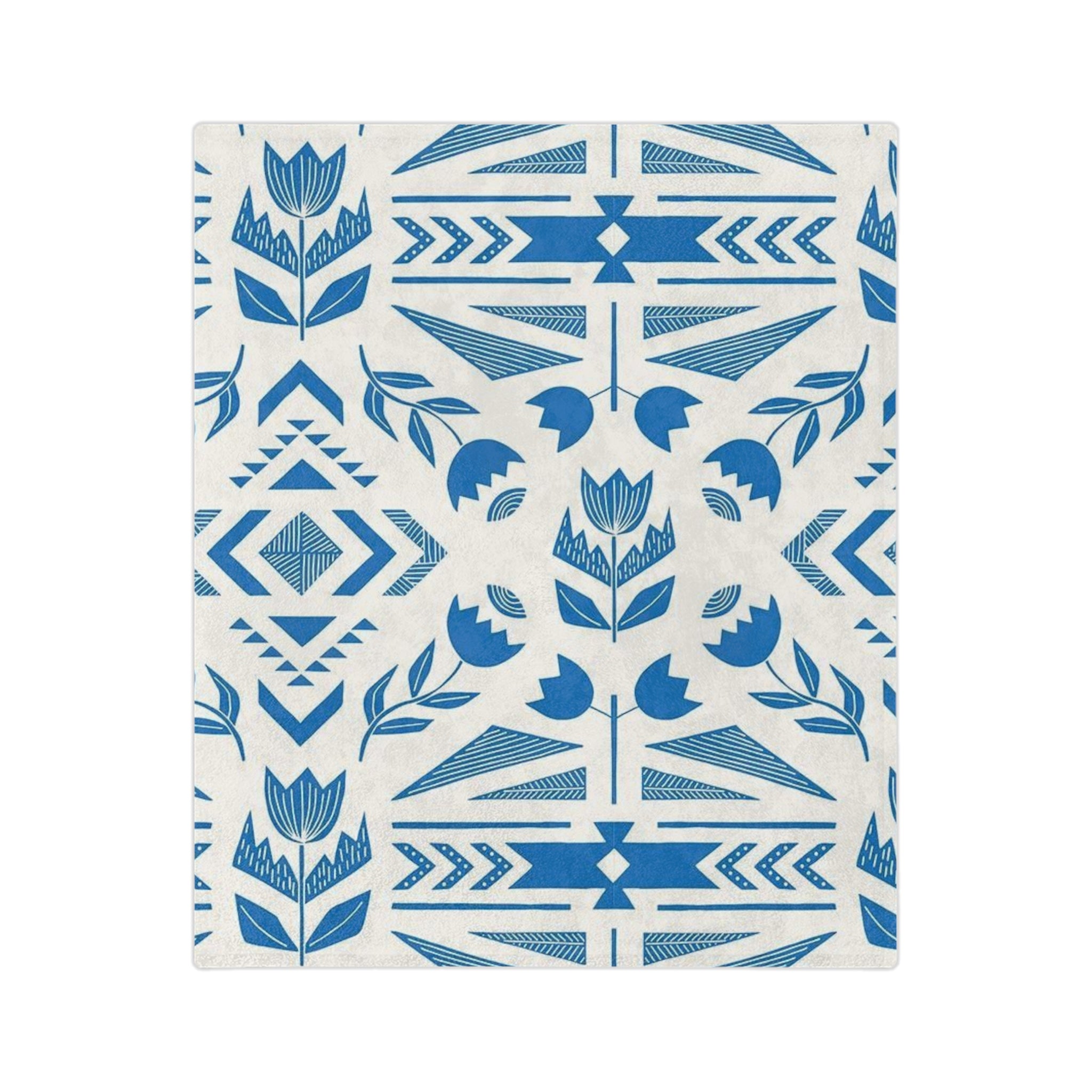 Microfiber Blanket | Soft Throw for Home Decor - Blue and White Floral