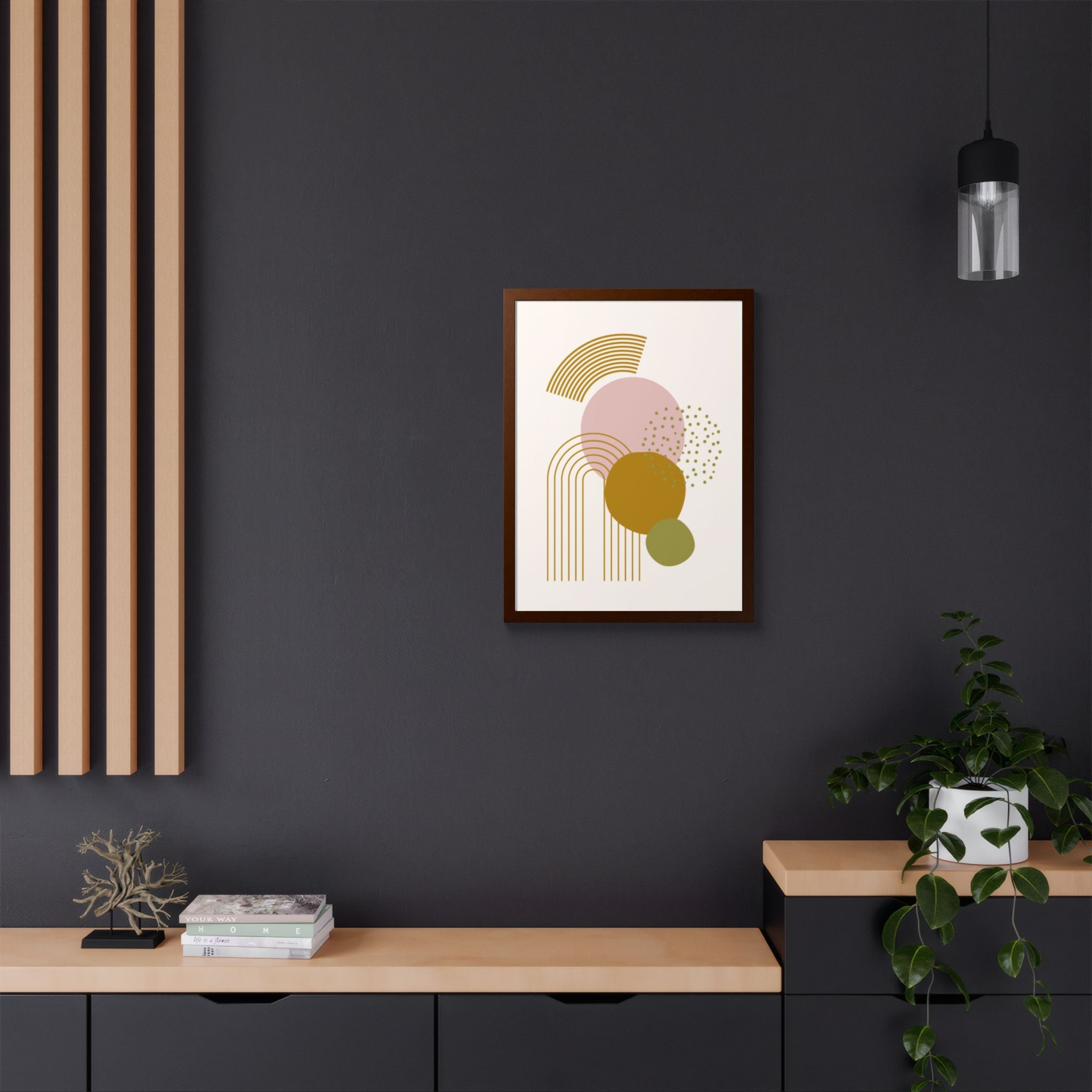 Multi-Color Framed Poster | Abstract Wall Art, Boho Home Decor| Pattern 1