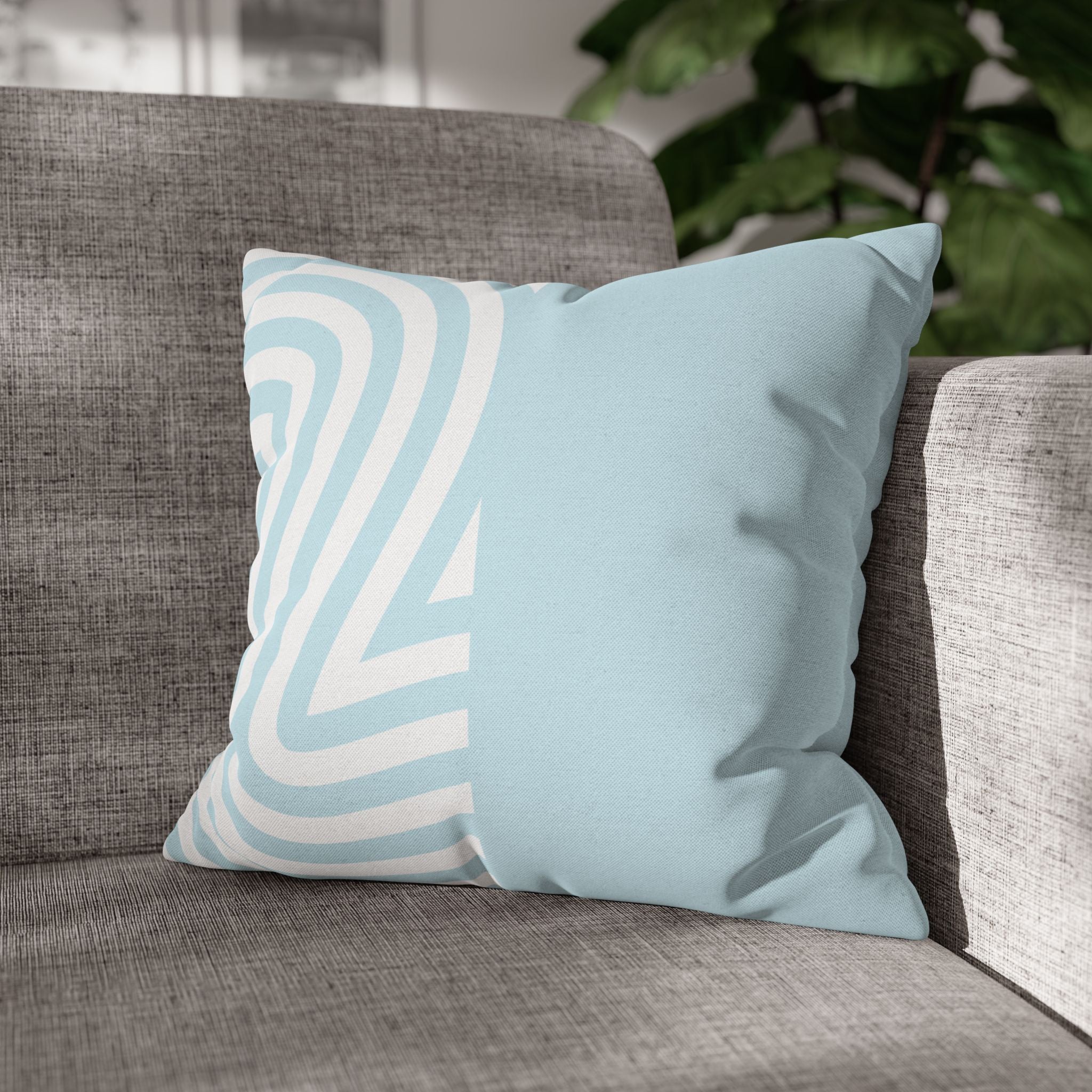 Two Way Cushion Cover, Throw pillow Case for Couch (Single Piece) : Light Azure