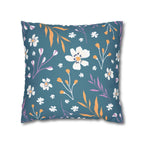 Cushion Cover, Throw pillow Case for Couch (Single Piece) : Grey Azure, Floral - SnugLiving