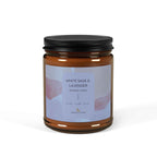 White Sage and Lavender Scented Candle, Aromatic Glass Candle | SnugLiving - SnugLiving