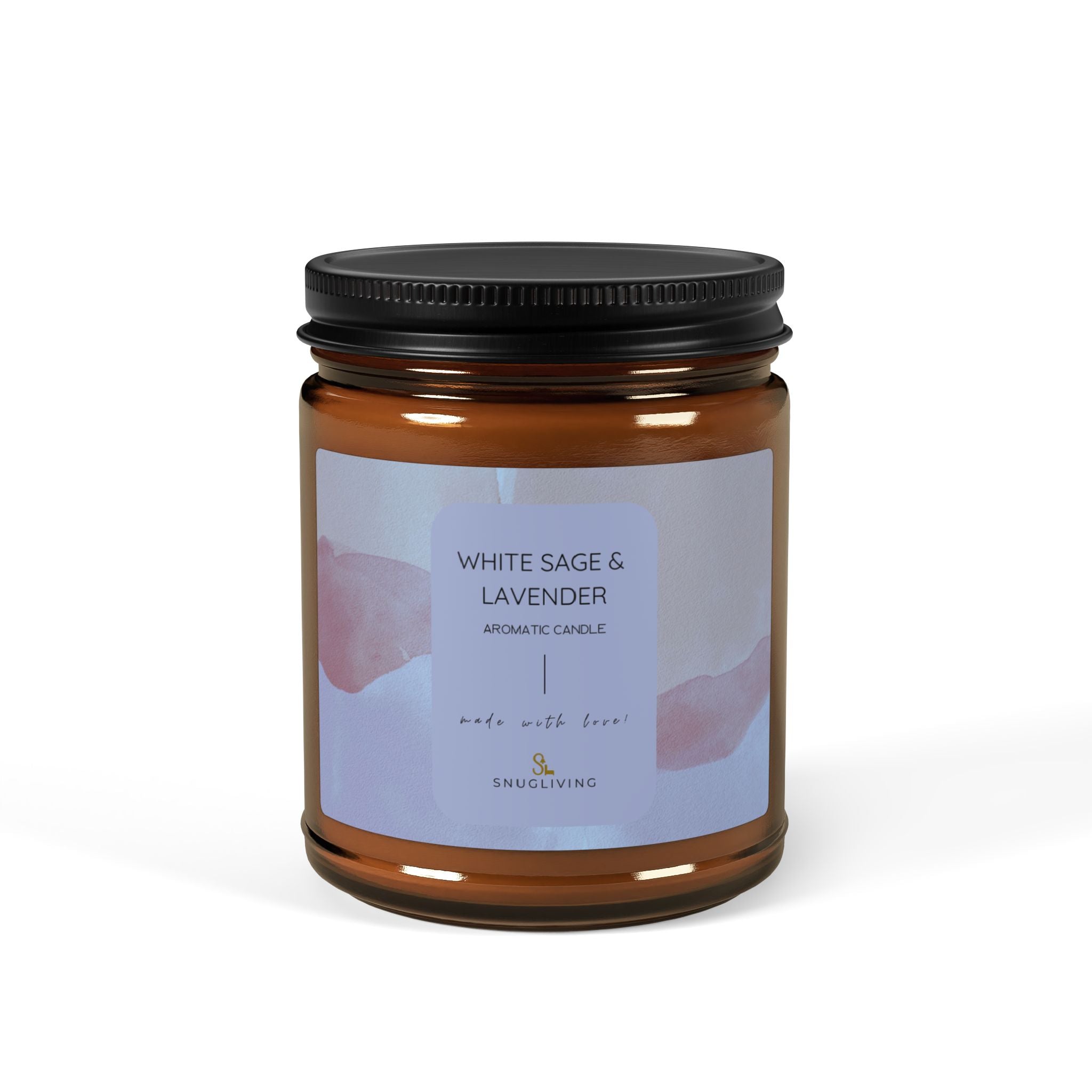 SnugLiving Aromatic/Scented Soy Candle : White Sage & Lavender