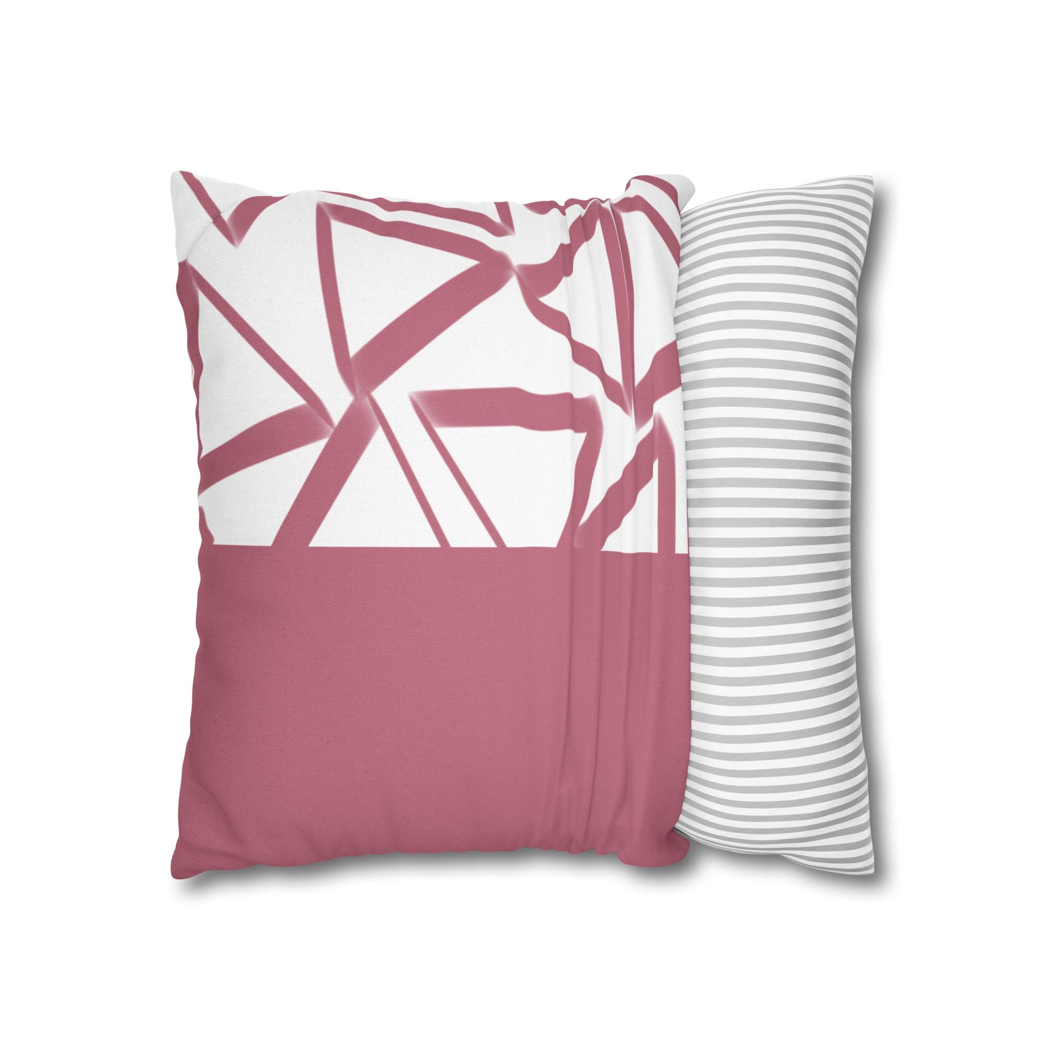 Two Way Cushion Cover, Throw pillow Case for Couch (Single Piece) : Crimson & White