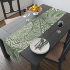 Sage Green Botanical Pattern Table Runner – Artistic Leaf Dining Accessory - SnugLiving