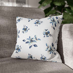 Two Way Cushion Cover, Throw pillow Case for Couch (Single Piece): Blue & White Floral - SnugLiving