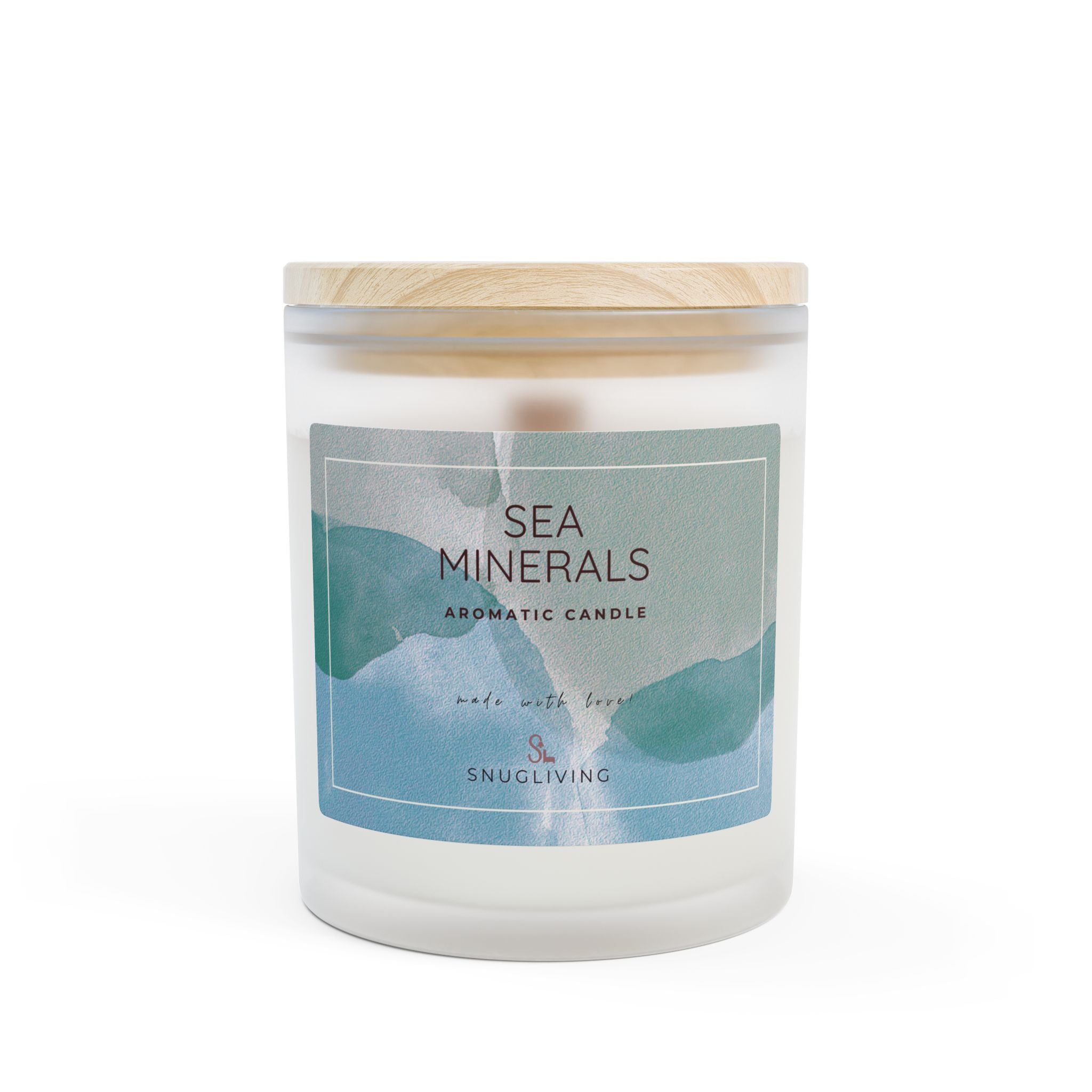 SnugLiving Aromatic/Scented Glass Candle, 11oz : Sea Minerals