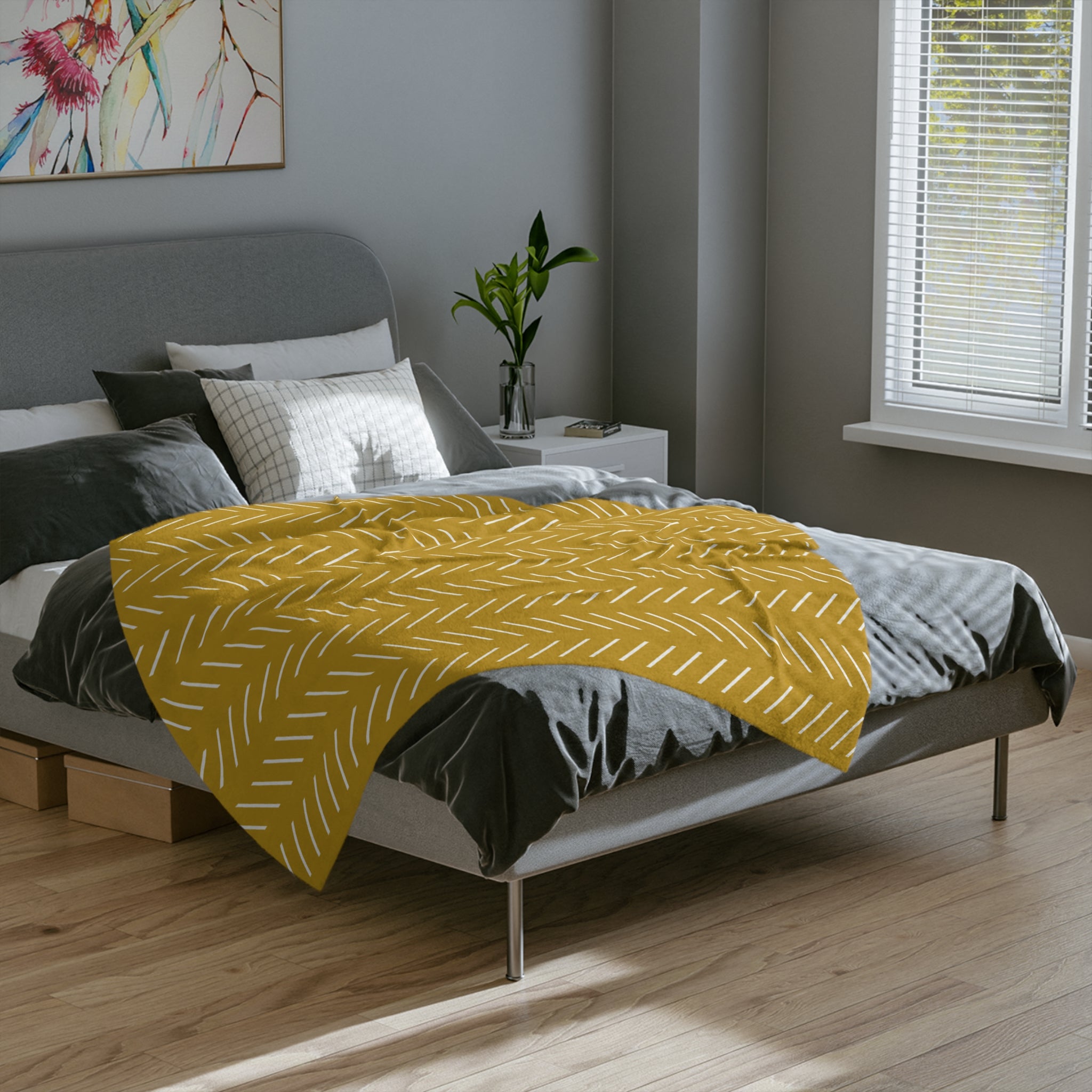 Microfiber Blanket | Soft Throw for Home Decor : Mustard Yellow