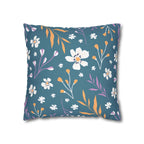 Cushion Cover, Throw pillow Case for Couch (Single Piece) : Grey Azure, Floral - SnugLiving