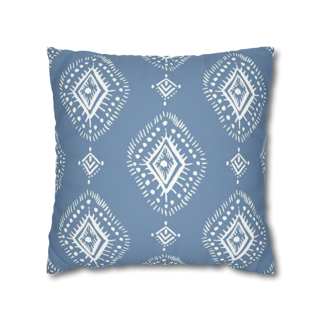 Cushion Cover, Throw pillow Case for Couch (Single Piece) : Azure & White Pattern - SnugLiving