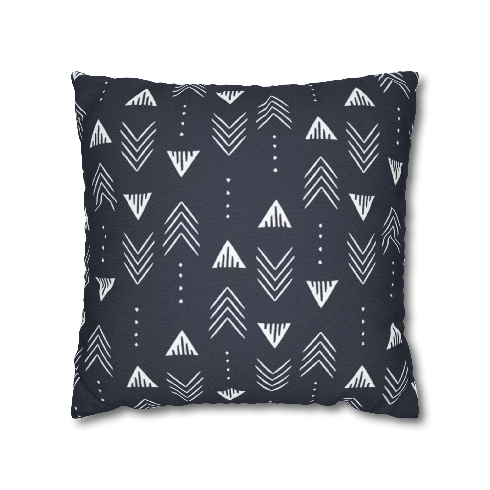Cushion Cover, Throw pillow Case for Couch ( Single Piece) : Navy Mudcloth Arrow - SnugLiving