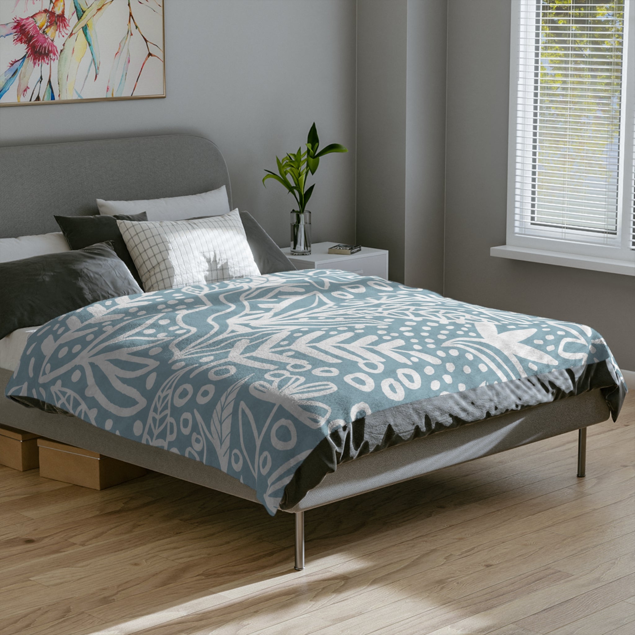 Microfiber Blanket | Soft Throw for Home Decor - Light Azure