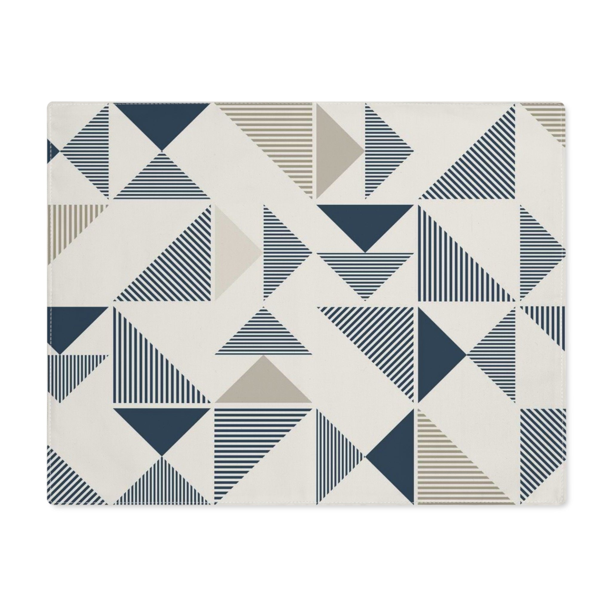 Beige & Navy Geometric Triangle Table Mat – Modern Accent Placemats - SnugLiving