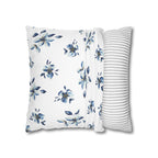 Two Way Cushion Cover, Throw pillow Case for Couch (Single Piece): Blue & White Floral - SnugLiving