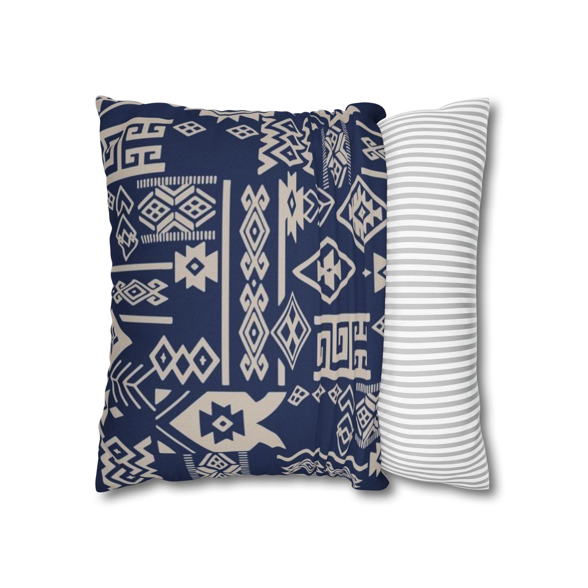 Cushion Cover, Throw pillow Case for Couch ( Single Piece) : Patterned Deep Blue - SnugLiving