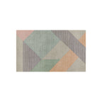 Minimalist Modern Striped Geometric Rugs for Living Room & Patio | Color Block Design in Mint, Peach, and Lavender - SnugLiving