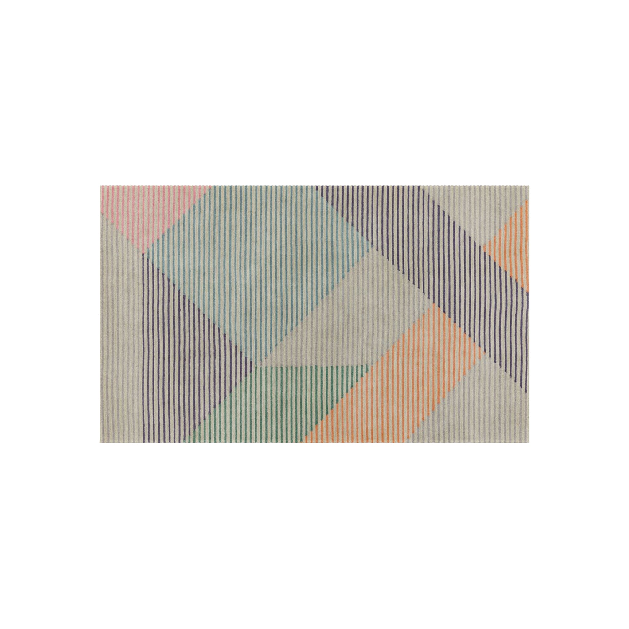 Minimalist Modern Striped Geometric Rugs for Living Room & Patio | Color Block Design in Mint, Peach, and Lavender - SnugLiving