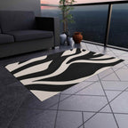 Bold Black & White Zebra Print Rugs for Living Room & Patio | Modern Animal Pattern Area Rug - SnugLiving