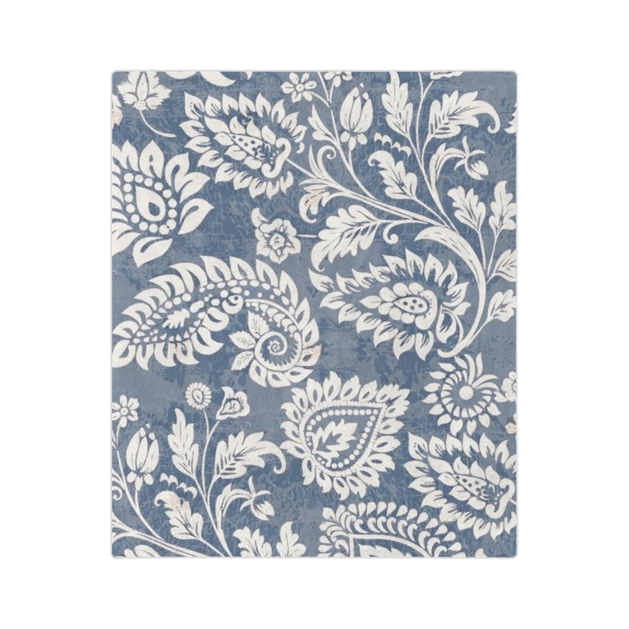 Microfiber Blanket | Soft Throw for Home Decor - Blue & White Floral