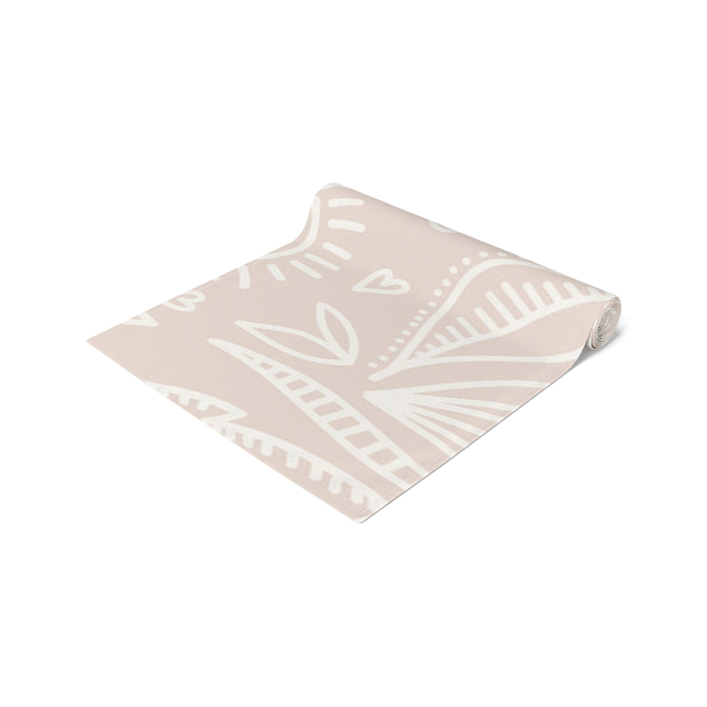 Minimalist Blush Floral Table Runner – Soft Pink Botanical Accent - SnugLiving