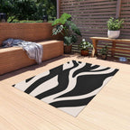 Bold Black & White Zebra Print Rugs for Living Room & Patio | Modern Animal Pattern Area Rug - SnugLiving