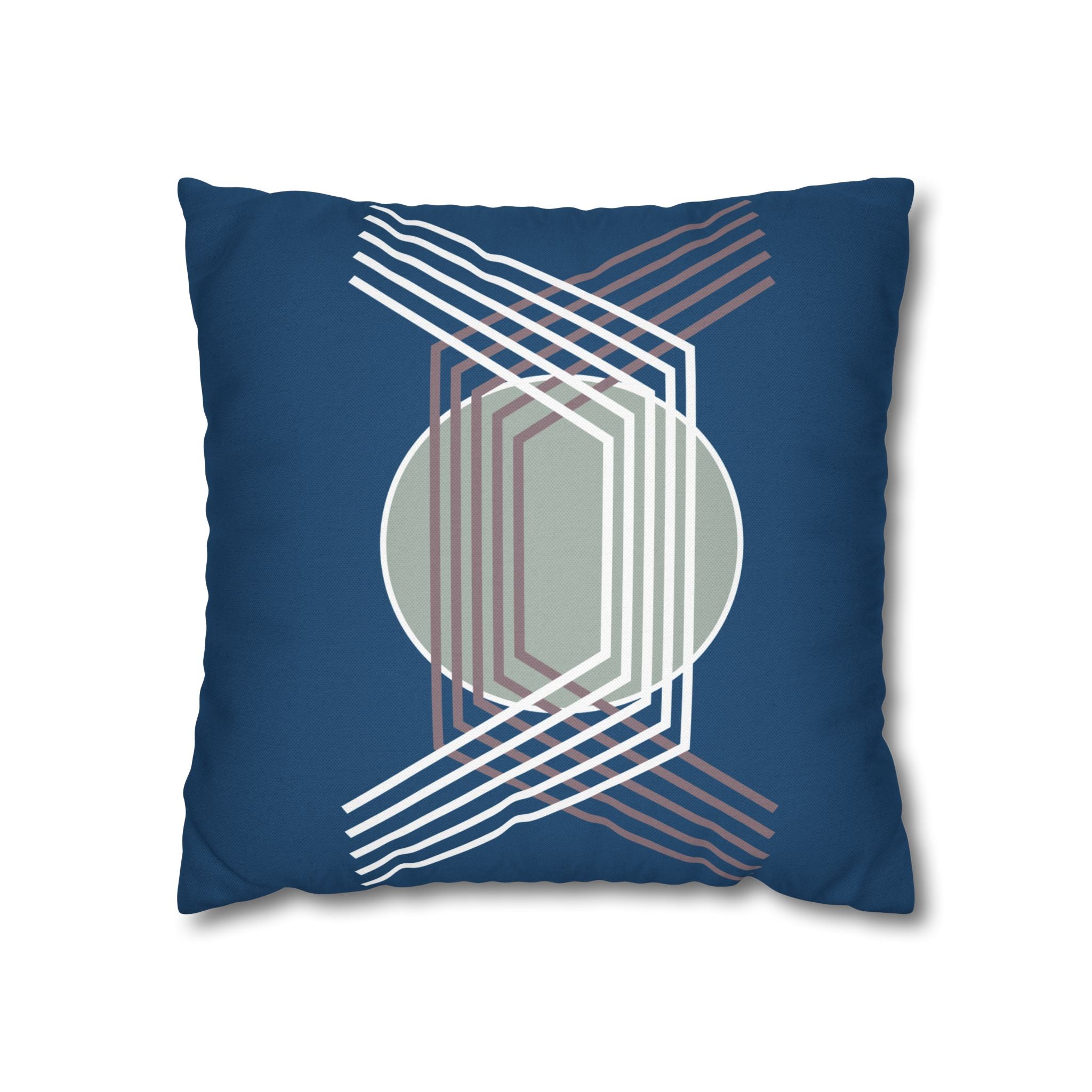 Two Way Cushion Cover, Throw pillow Case for Couch (Single Piece) : Blue Pattern