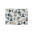 Modern Geometric Triangle Pattern Rugs for Living Room & Patio | Stylish Navy & Beige Contemporary Decor - SnugLiving