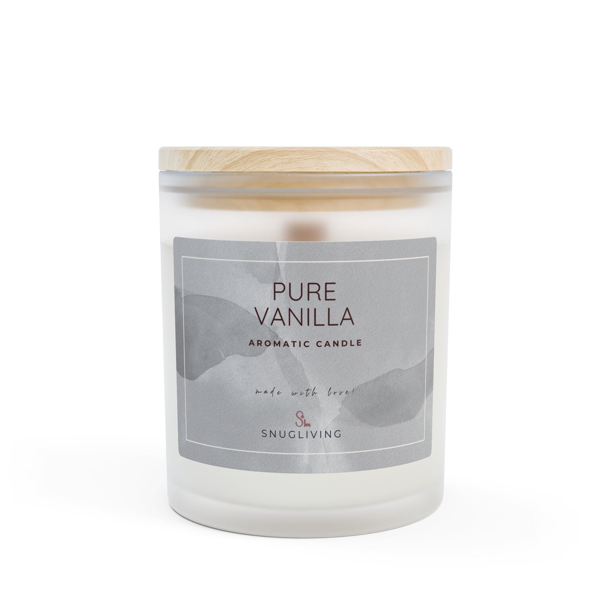SnugLiving Aromatic/Scented Glass Candle, 11oz : Pure Vanilla