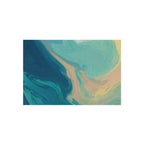 Abstract Ocean Swirl Rugs for Living Room & Patio | Artistic Blue & Sand Modern Area Rug - SnugLiving