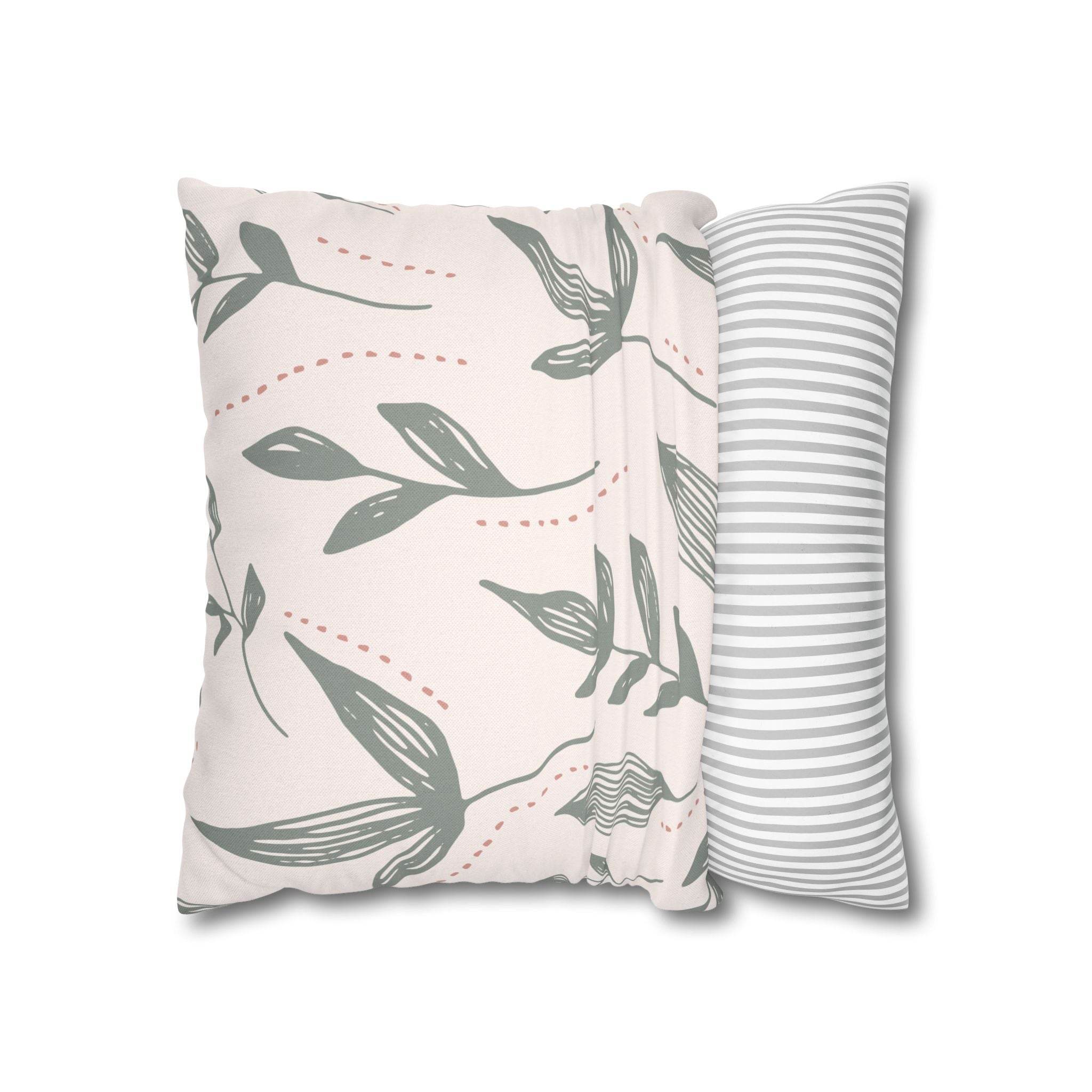 Cushion Cover, Throw pillow Case for Couch (Single Piece) : Grey & Light Orange - SnugLiving