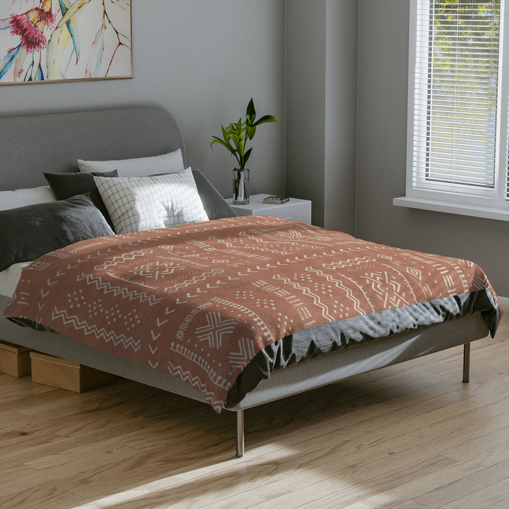 Microfiber Blanket | Soft Throw for Home Decor - Pastel Grey Orange