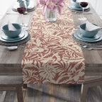 Bold Hawaiian Tropical Table Runner – Red & Cream Jungle Floral Accent - SnugLiving