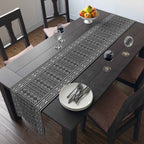 Black Mudcloth Tribal Table Runner – Artisan-Inspired Monochrome Accent - SnugLiving