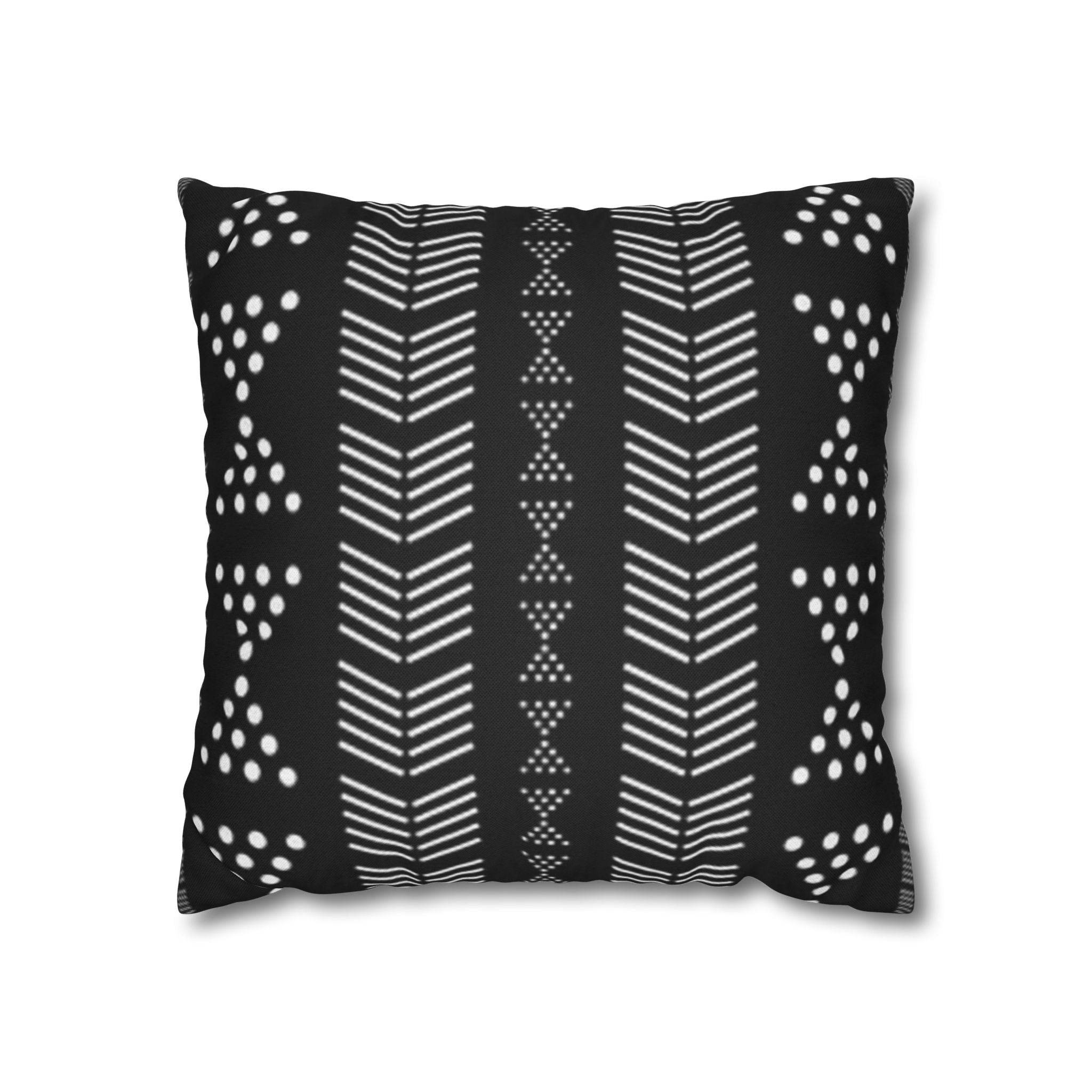 Cushion Cover, Throw pillow Case for Couch ( Single Piece) : Black & White Tribal Stripe - SnugLiving