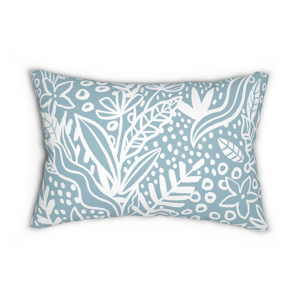 Lounge Pillow, Throw Pillow with Fillers/Insert (Single Piece) : Grey Azure & White